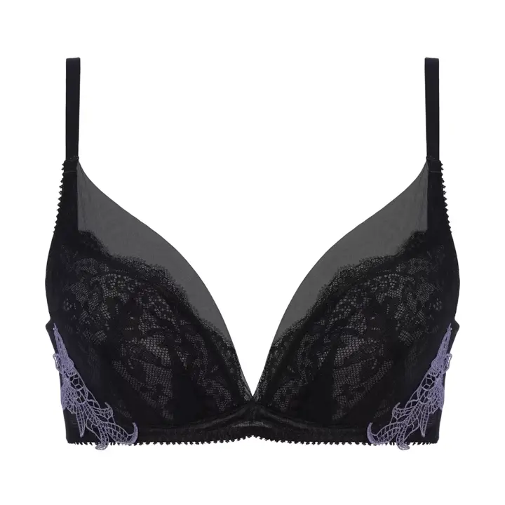 【SALE】チャーミングラマー スリムライン DeepV ブラジャー ヴィンテージベール, ブラック, product image number 0