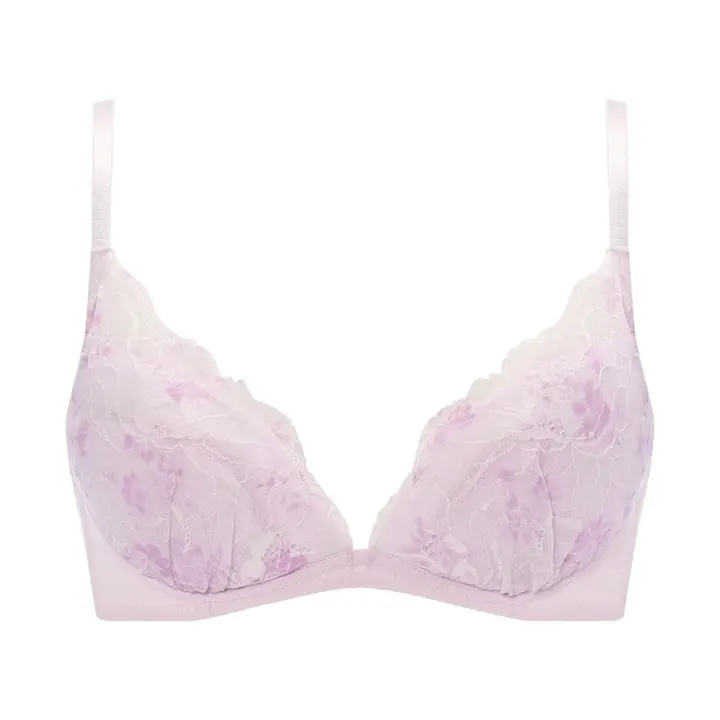 Daily Plus 胸元ぴったりブラ ブラ＆ショーツセット, パープル, product image number 0