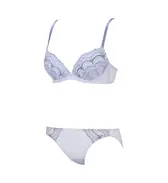 【SALE】エントリーコレクション 寄せブラ ブラ＆ショーツセット(ロマンティック トリム), ブルー, product image number 2