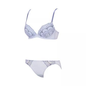 【SALE】エントリーコレクション 寄せブラ ブラ＆ショーツセット(ロマンティック トリム), ブルー, product image number 2
