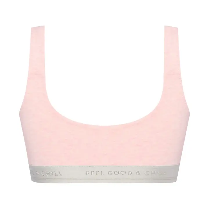 アクティブコットンミックス ノンワイヤー ハーフトップ, ピンク, product image number 1