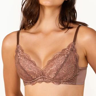 【SALE】天使のブラ(R) スリムライン581 ノンワイヤーブラジャー, ブラウン, model image number 0