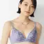 【WEB限定】夢みるブラ(R) ノンワイヤー プレスド フラワー, パープル, model image number 0