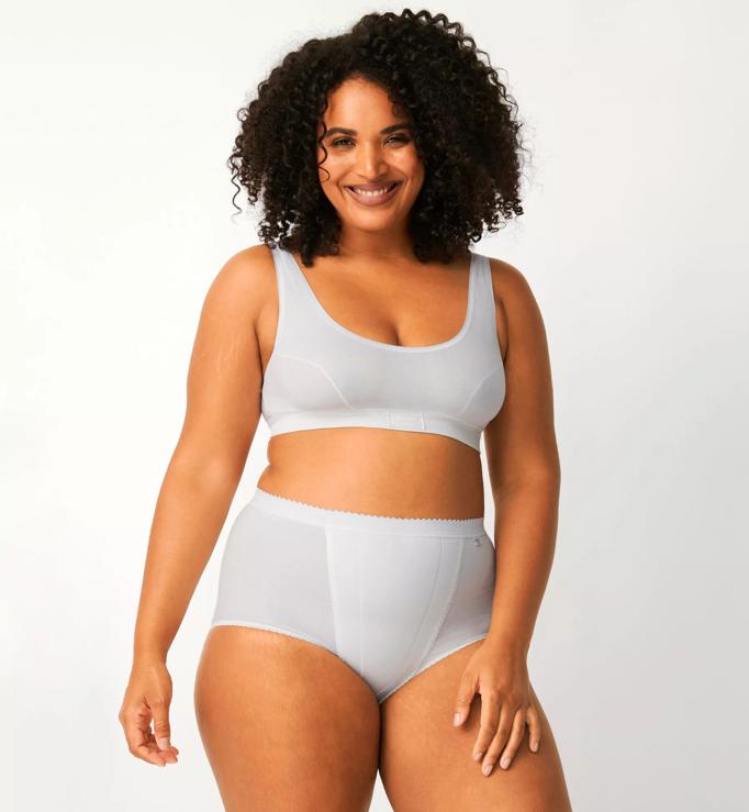 Sloggi High Waisted Control Maxi Lady Seamless Cotton Underwear or Panties  (White, 2XL, 2 Pack)