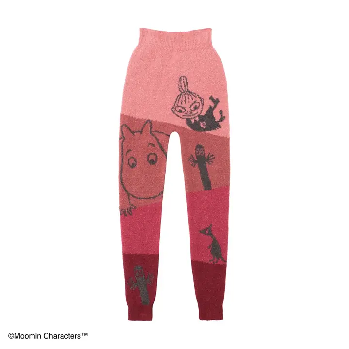 スロギーG073 ムーミン 9分丈ニットパンツ, レッド, product image number 1