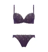 【SALE】【WEB限定】エントリーコレクション 背中すっきりブラ＆ショーツセット ビーラブドフラワー, パープル, product image number 1
