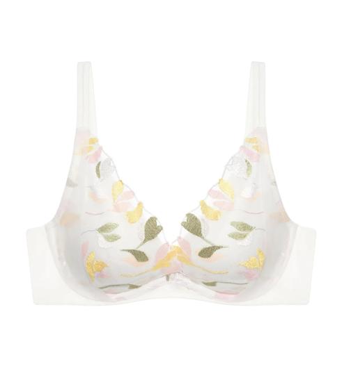 Triumph Spring Embroidery Wired Push Up Deep V Bra - Vanille - Wired