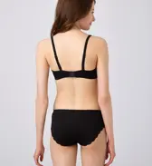 【WEB限定】美胸ソフトブラ クラッシーペタルズ ブラ＆ショーツセット, ブラック, model image number 3