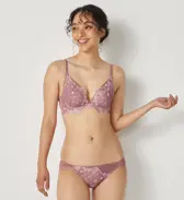 【SALE】DeepV ブラジャー(パッドなし) グレースフルフラワー, ピンク, model image number 1