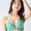 夢みるブラ ノンワイヤーエアリー ノンワイヤーブラジャー2 フルブルーム, グリーン, model image number 0