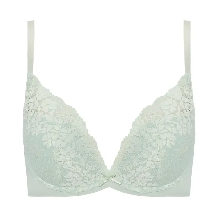 【WEB/アウトレット限定】夢みるブラ DeepV ブラ＆ショーツセット スウィンギングブーケ【一部カラーSALE】, グリーン, product image number 0