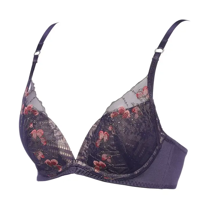 【SALE】【WEB限定】夢みるブラ(R) ノンワイヤー プレスド フラワー, ブルー, product image number 2