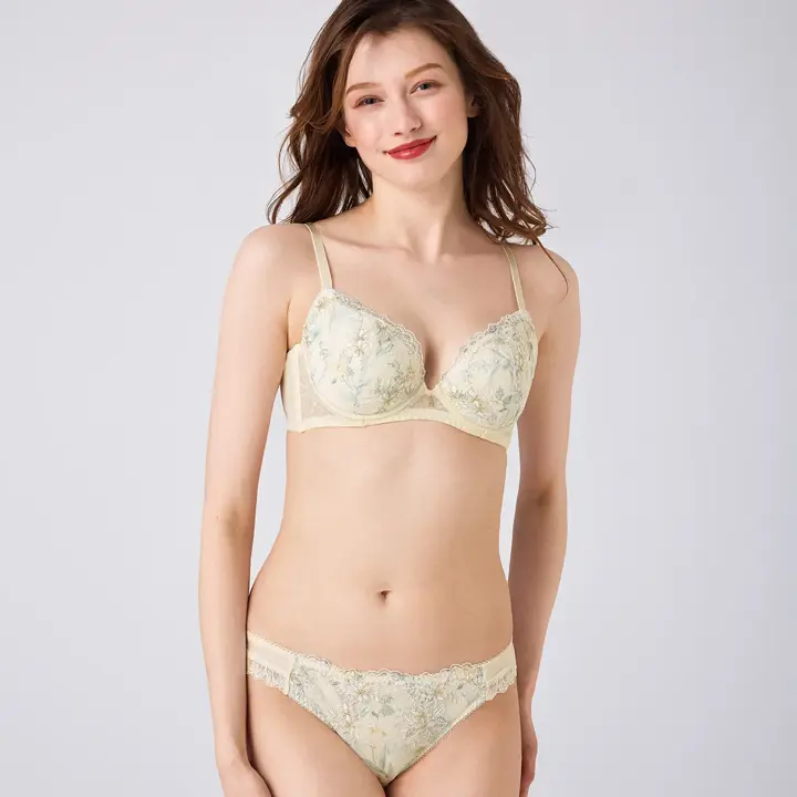 天使のブラ スリムライン644 ストリング, ホワイト, model image number 1