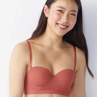 【SALE】ストラップレスハーフカップブラ(ストラップ取り外し可) シグネチャースムース, , model image number 0