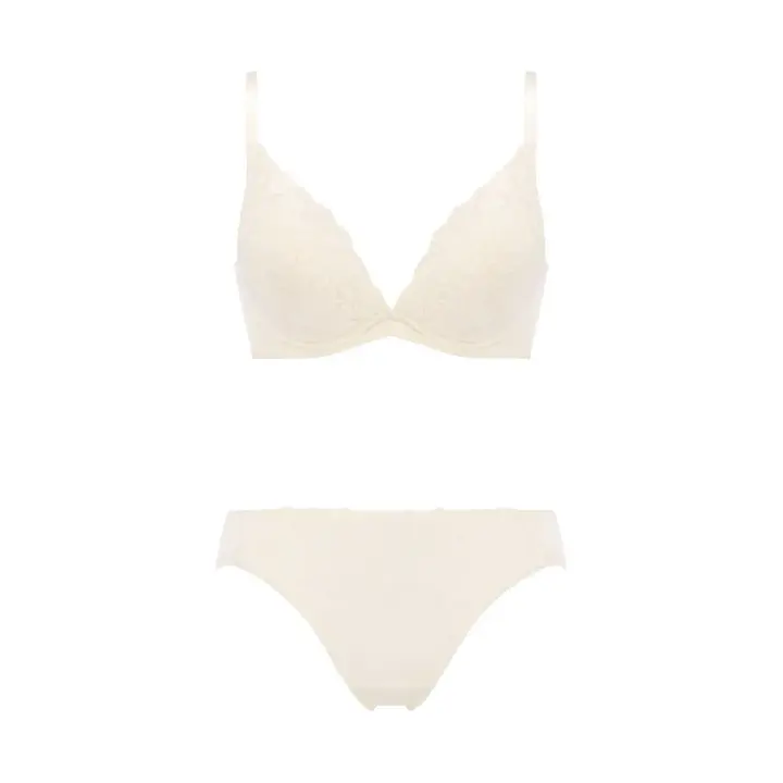 チャーミングラマー スリムライン DeepV ブラ＆ショーツセット スウィンギングブーケ, ホワイト, product image number 1