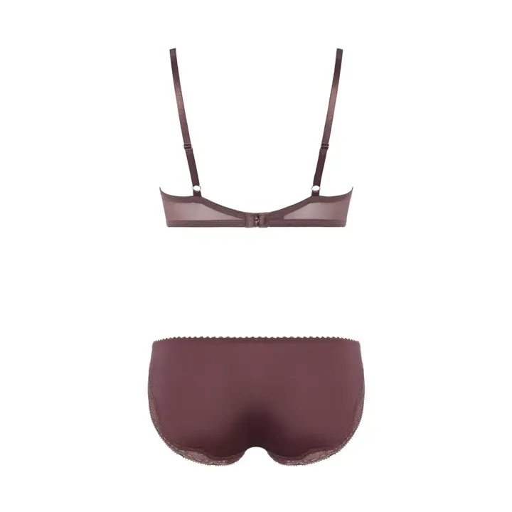 【SALE】DeepV ブラ＆ショーツセット2 クラシカルレース, ブラウン, product image number 2