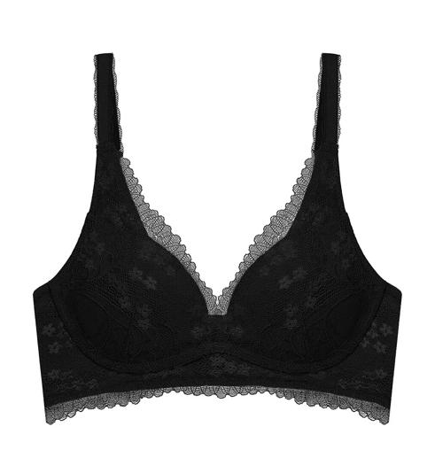 Triumph Tri-Air Lite Delight Non-Wired Push Up Deep V Bra - Black - Push Up Bra