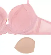 【SALE】エントリーコレクション 谷間くっきりブラ＆ショーツセット フライングフラワー【WEB・一部店舗限定】, ピンク, product image number 2