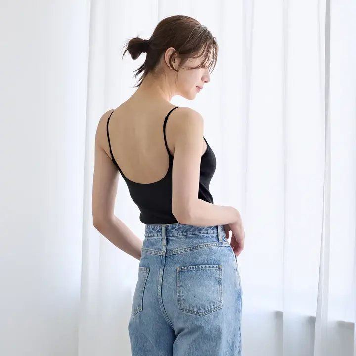 背中見せブラトップ, ブラック, model image number 3