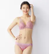 【SALE】AMOSTYLE ホープブラ ブラジャー ピースフルリーフ, ピンク, model image number 1