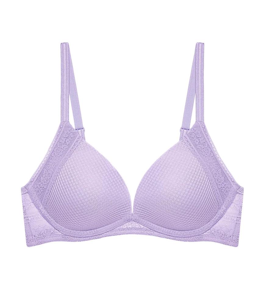 Triumph Aqua Lucky Non-Wired Deep V Push Up Bra - Lilac - Non-wired Bra