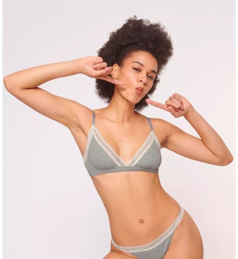 Triumph SLOGGI GO RIBBED BRALETTE - Medium grey melange - Bralette