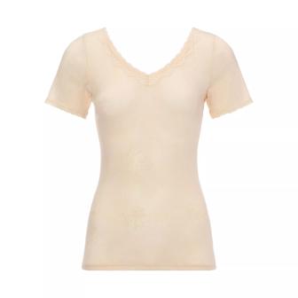 【SALE】コットン100％ メッシュ インナー5300 3分袖トップ, ベージュ, product image number 0