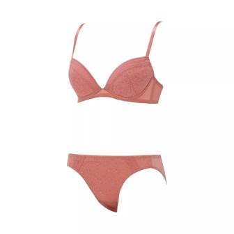【SALE】エントリーコレクション 寄せブラ ブラ＆ショーツセット(モイスチャーフラワー), ベージュ, product image number 2