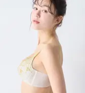 【SALE】チャーミングラマーノンワイヤー ブラジャー リーフフロー, ホワイト, model image number 4