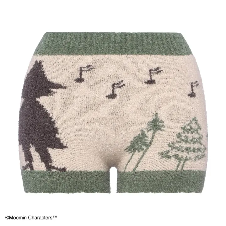 スロギーG073 ムーミン 1分丈ニットパンツ, グリーン, product image number 0