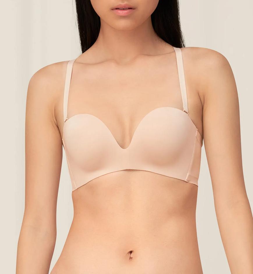 Triumph Invisible Inside-Out Non-Wired Detachable Push Up Bra - Natural skin - Strapless\/Convertible Bra