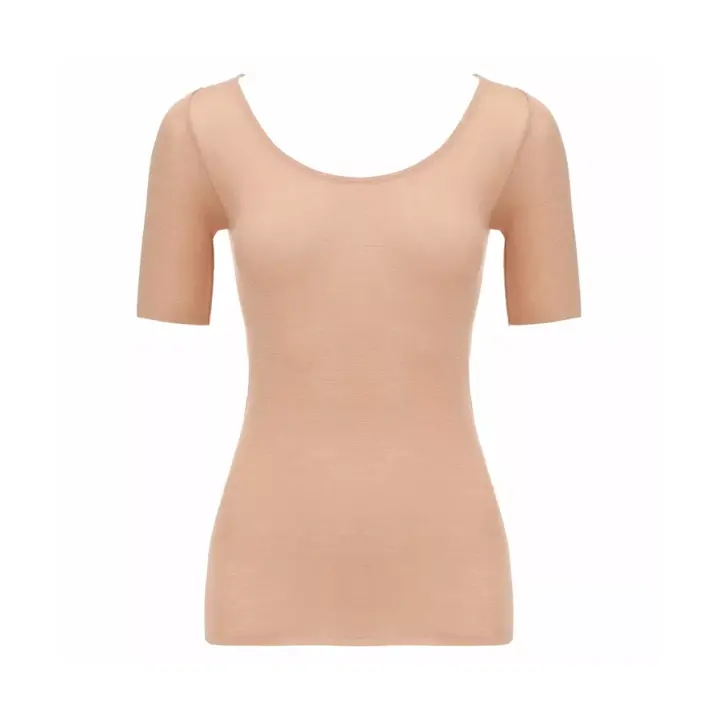 【SALE】薄くて軽い インナー5170 3分袖トップ, ブラウン, product image number 0