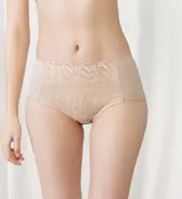 【SALE】天使のブラ(R) スリムライン 極上ライト594 はきこみ深めショーツ, ベージュ, model image number 0