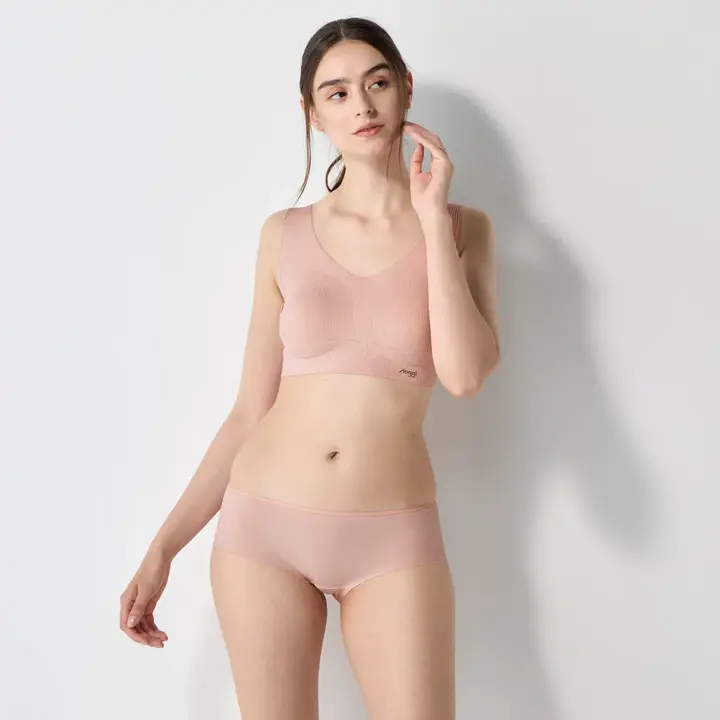 スロギー ゼロフィール ハーフトップ ナイトブラ, ピンク, model image number 1