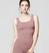 肌側綿100インナー5480 袖なしトップ, ピンク, model image number 0