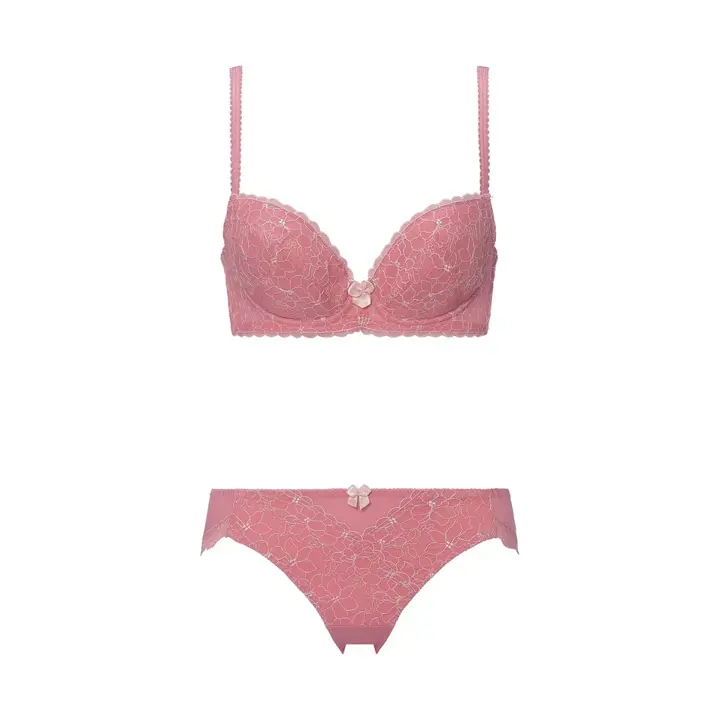 【WEB限定】トリンプ すっきりスムースブラ ブラ＆ショーツセット, ピンク, product image number 1