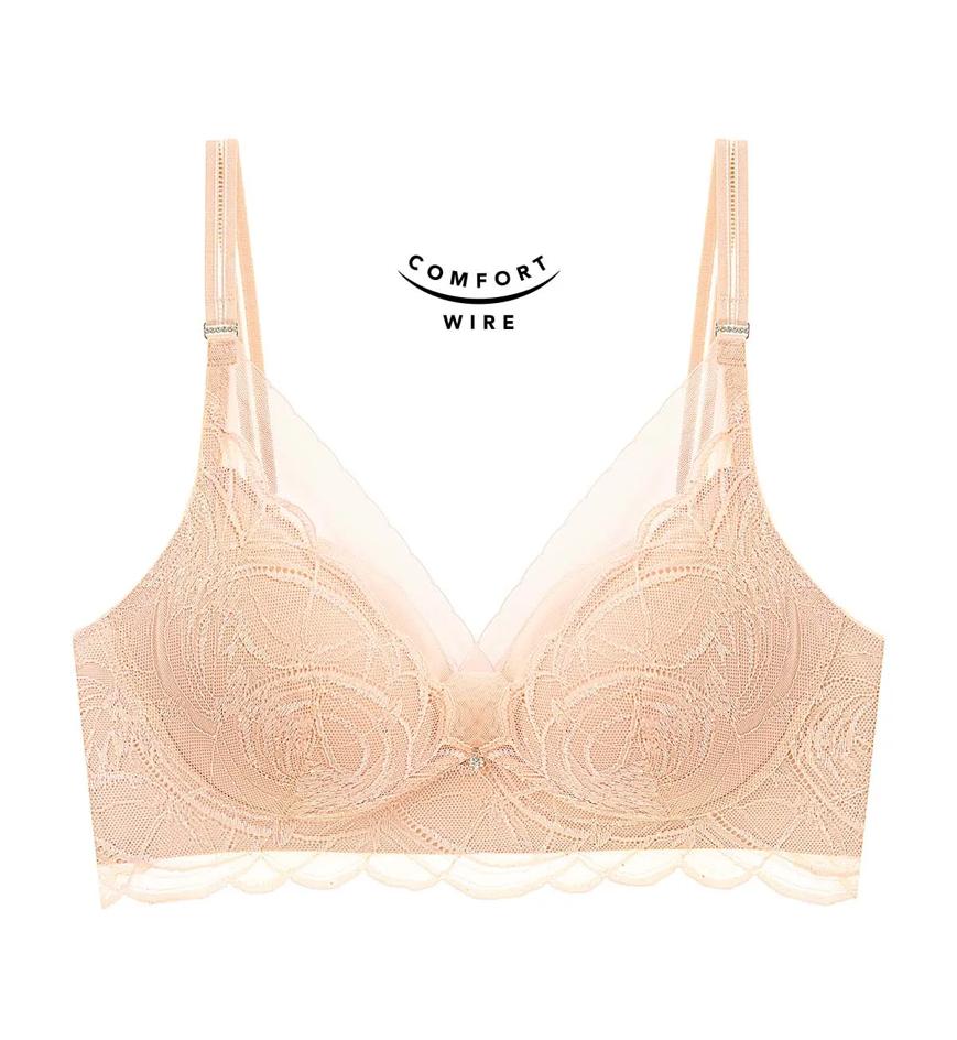 Premium Shimmer Lace 系列無鋼圈襯墊胸圍(淺肉色) | 黛安芬香港