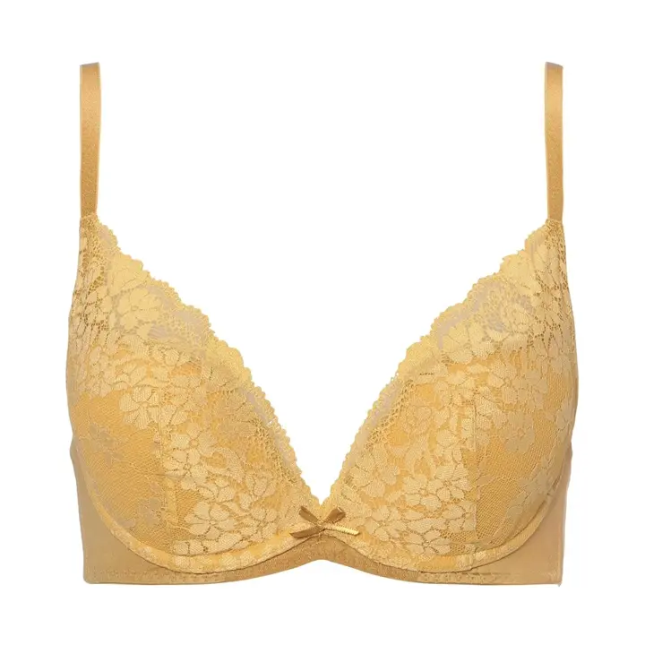 【WEB/アウトレット限定】夢みるブラ DeepV ブラ＆ショーツセット スウィンギングブーケ【一部カラーSALE】, イエロー, product image number 0