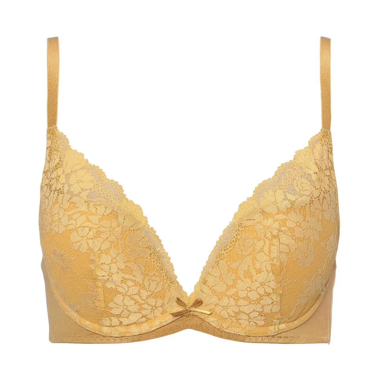 夢みるブラ DeepV ブラ＆ショーツセット スウィンギングブーケ【一部カラーSALE】, イエロー, product image number 0