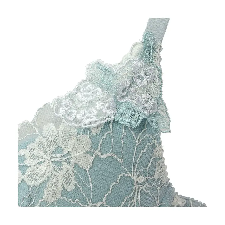 夢みるブラ DeepV ブラジャー マイブロッサムブーケ, ブルー, product image number 1