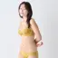 きゅっと寄せブラ ブラ＆ショーツセット スウィンギングブーケ【一部カラーSALE】, イエロー, model image number 3