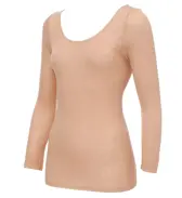 【SALE】薄くて軽い インナー5170 8分袖トップ, ブラウン, product image number 1