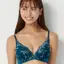 【SALE】夢みるブラ ノンワイヤー ブラジャー フローラルスペルズ, グリーン, model image number 0