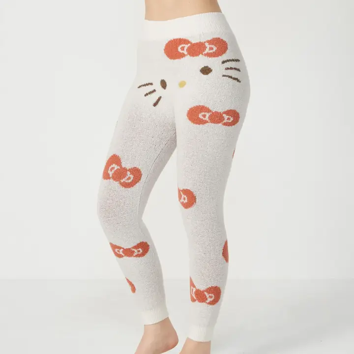 【WEB/アウトレット限定】スロギーG063 ハローキティ 9分丈ニットパンツ, ホワイト, model image number 0