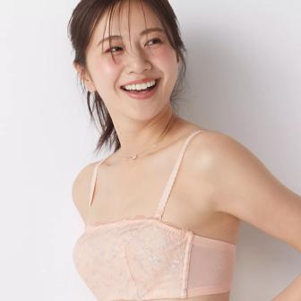 【SALE】アモスタイル バンドゥ ブラジャー(ストラップ取り外し可) ダズリングサマー, オレンジ, model image number 0