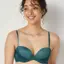 Daily AMOSTYLE スムースブラ ブラ＆ショーツセット (コンフィーレース), グリーン, model image number 0