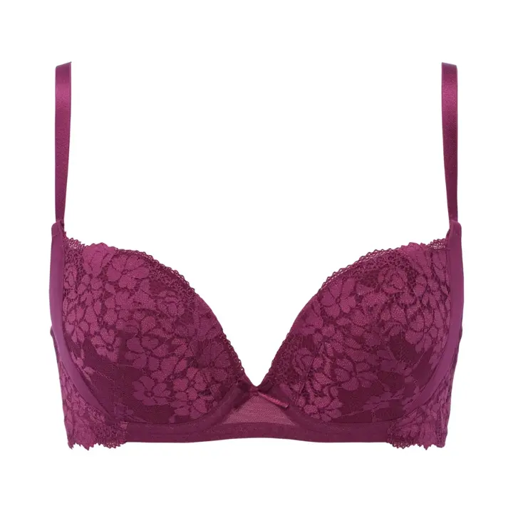 【WEB/アウトレット限定】きゅっと寄せブラ ブラ＆ショーツセット スウィンギングブーケ【一部カラーSALE】, パープル, product image number 0