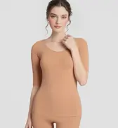 肌側綿100インナー5480 5分袖トップ, ベージュ, model image number 0