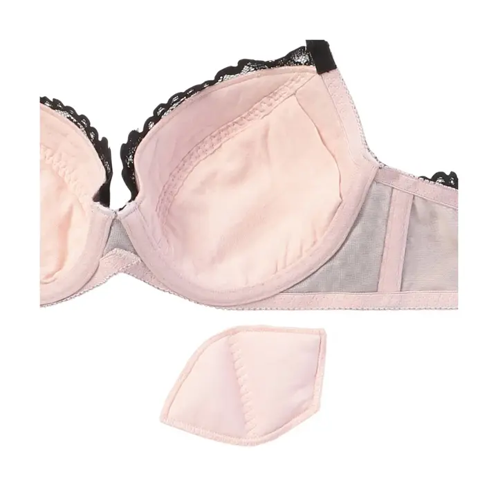 Daily AMOSTYLE 3/4カップブラ ブラ＆ショーツセット レイシーブルーム【一部カラーSALE】, ブラック, product image number 5