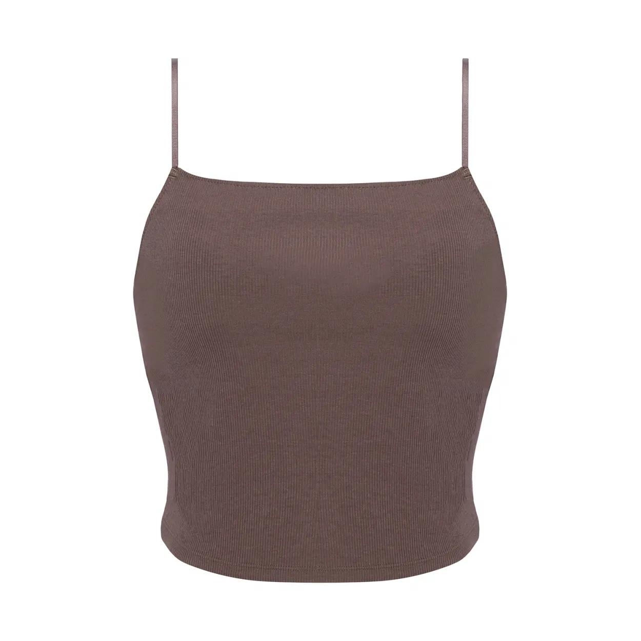 リブ クロップトップ AMST800 B.Top JX トップ(袖なし)